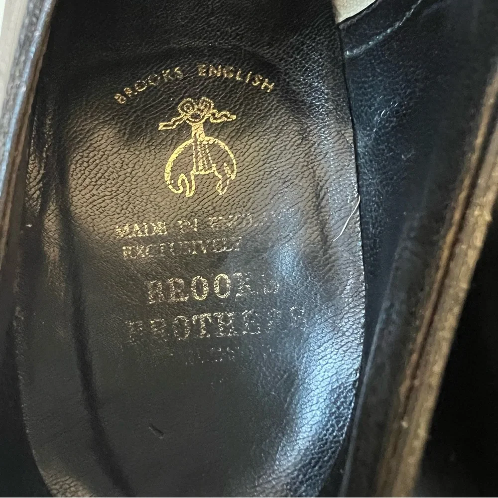 Brooks Brothers The Curzon Men’s Leather Oxford Dress Shoes Black Size 41